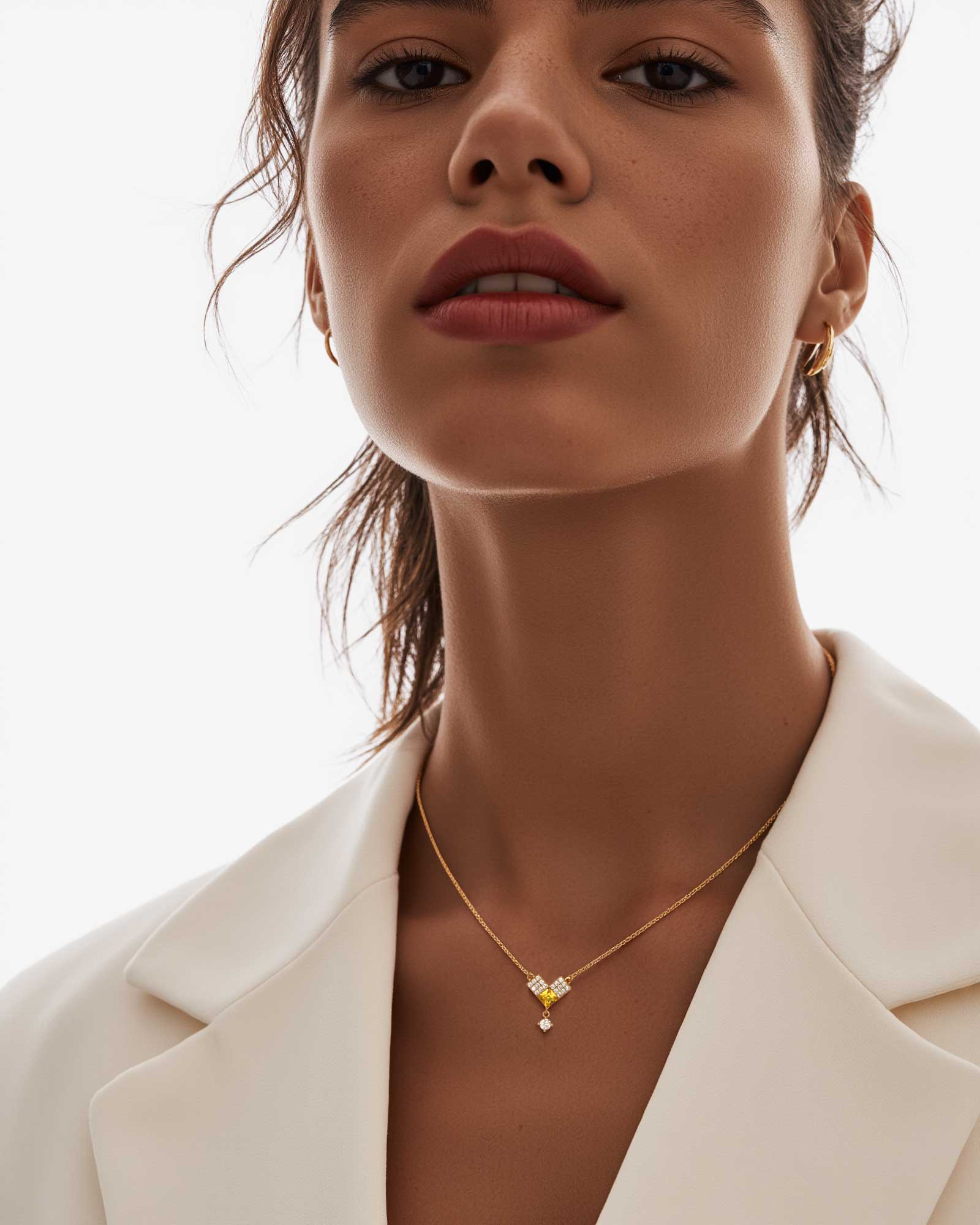 yellow mood necklace
